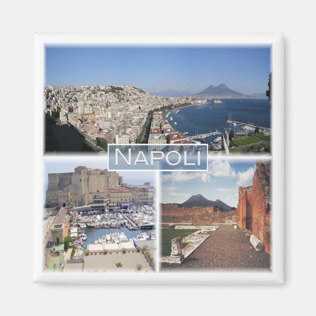 CMP030 NAPLES, MOUNT VESUVIUS, Italien, Kühlschran Magnet (Vorne)