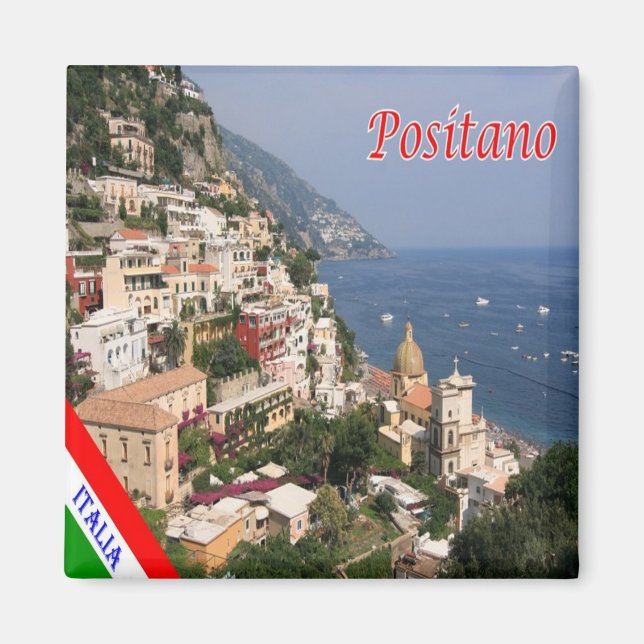 CMP039 POSITANO, AMALFI COAST, Italien, Kühlschran Magnet (Vorne)