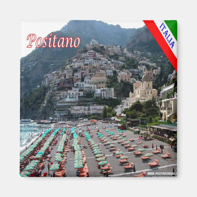 CMP040 POSITANO, AMALFI COAST, Italien, Kühlschran Magnet (Vorne)
