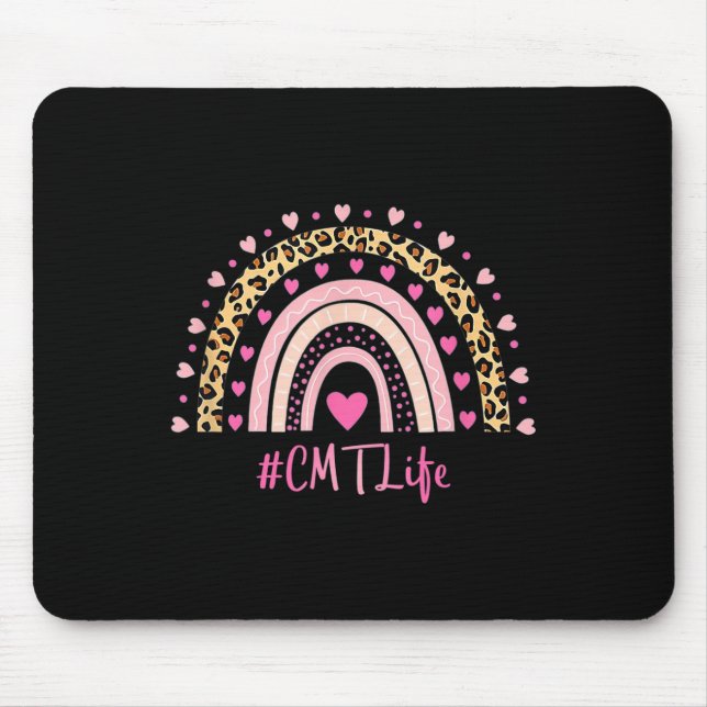 Cmt Nurse Leopard Print Boho Rainbow Nurses Week Mousepad (Vorne)