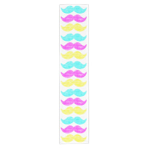 CMY Farbige Schnurrbart-Muster-Tischdekoration Kurzer Tischläufer