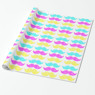 CMY Mustaches Geschenkpapier