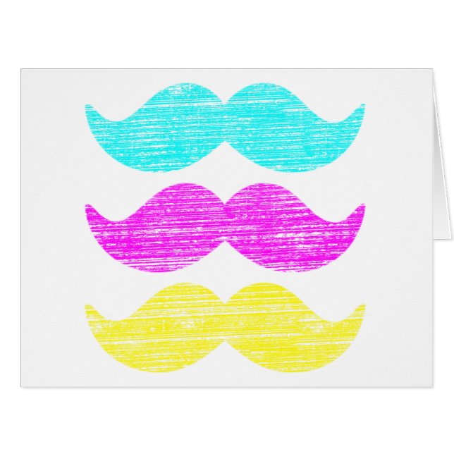 CMY Mustaches (Letterpress style) (Vorderseite (Horizontal))