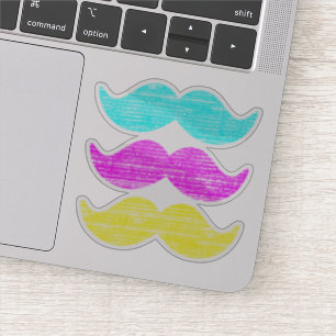 CMY Mustaches (Letterpress style) Aufkleber