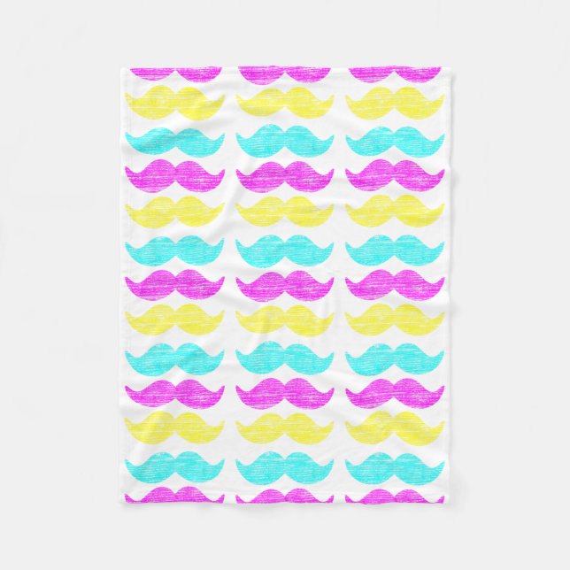 CMY Mustaches (Letterpress style) Fleecedecke (Vorderseite)