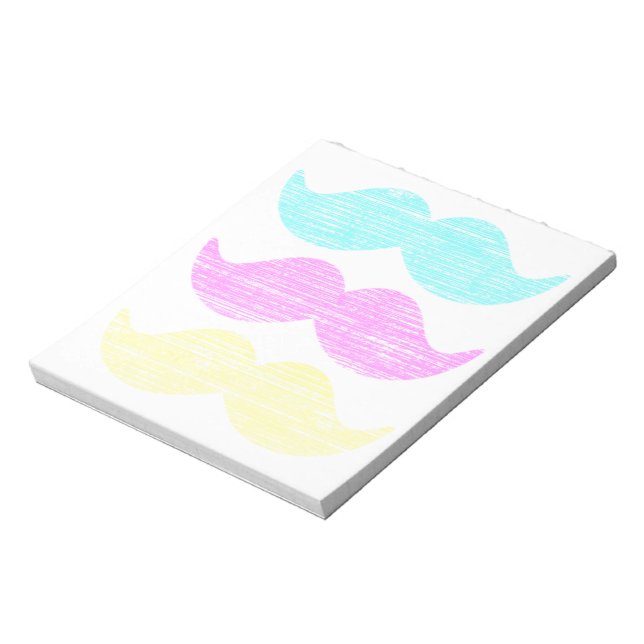 CMY Mustaches (Letterpress style) Notizblock (Rotiert)