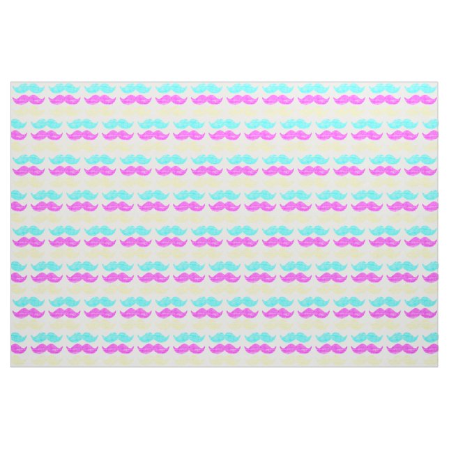 CMY Mustaches (Letterpress style) Stoff (Yard (91,4 cm))