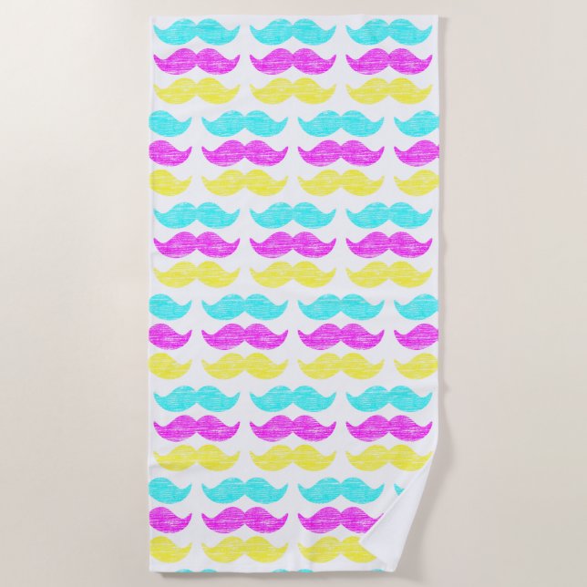 CMY Mustaches Strandtuch (Vorderseite)