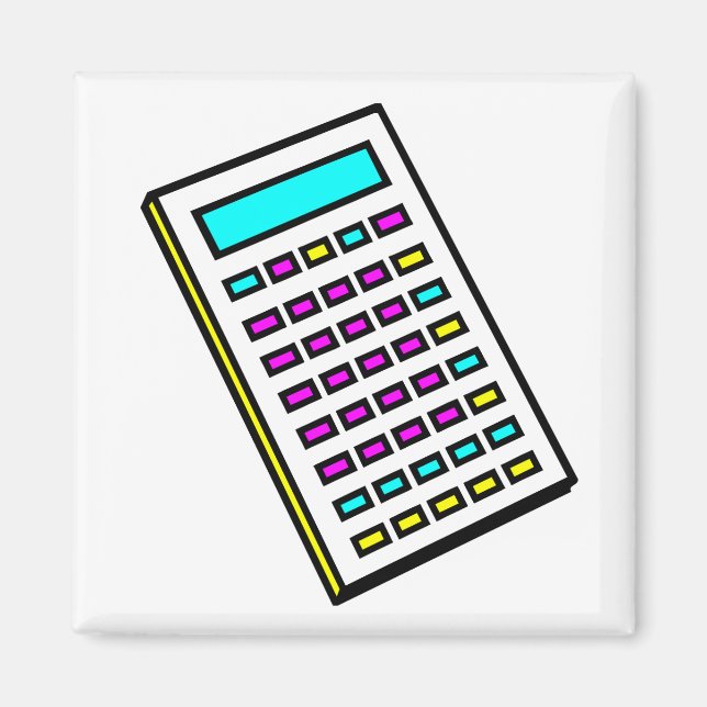CMYK Calculator Retro Graphic Magnet (Vorne)