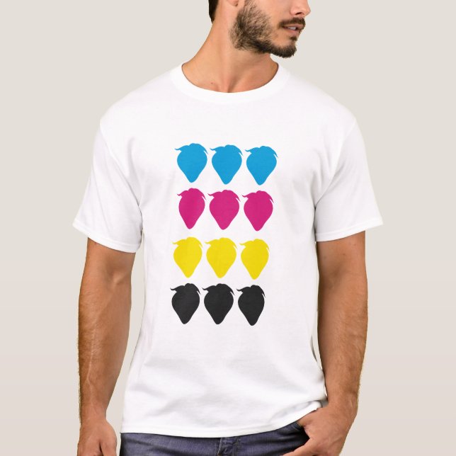 CMYK Erdbeeren T-Shirt (Vorderseite)