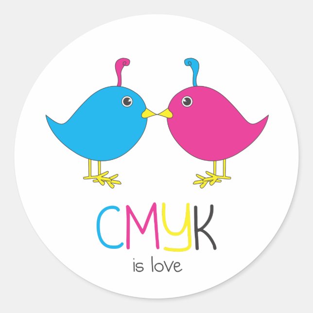 cmyk ist Liebe Aufkleber (Vorderseite)