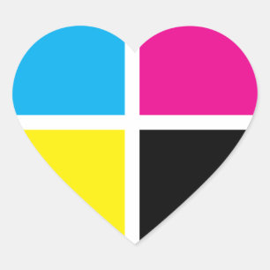 cmyk-Liebe Herz-Aufkleber