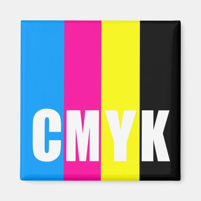 CMYK - quadratischer Magnet (Vorne)