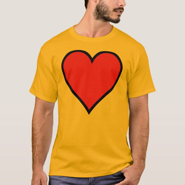 CMYK rotes Herz mit schwarzem GrenzT - Shirt (Vorderseite)