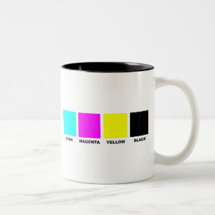 CMYK vier Farbprozeßmodell Zweifarbige Tasse