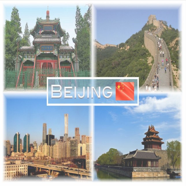 CN Peking - Niujie-Moschee - Große Wall-Badaling - Aufkleber (Vorderseite)
