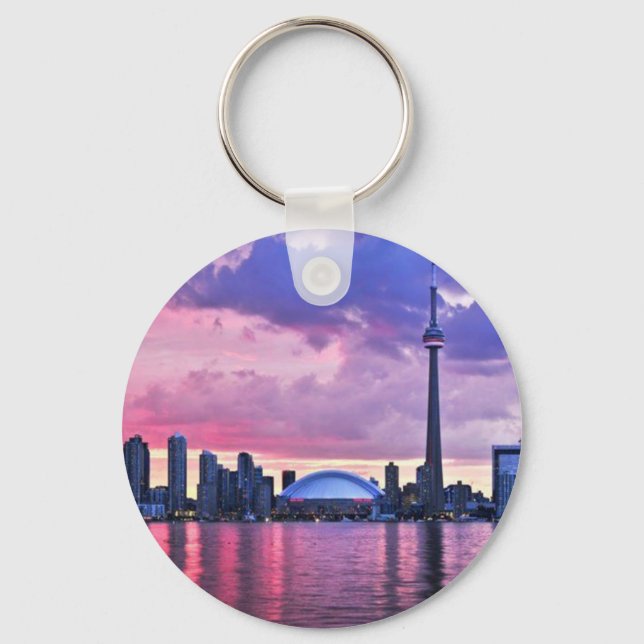 CN Tower : Aussicht von der Innenstadt Torontos Schlüsselanhänger (Vorderseite)