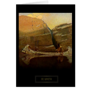CN Wyeth Peinture historique Canot autochtone indi
