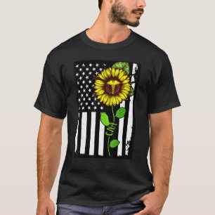 Cna Amerikanische Flagge Mit Sonnenblumen Patrioti T-Shirt