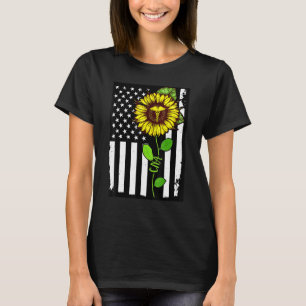 Cna Amerikanische Flagge Mit Sonnenblumen Patrioti T-Shirt
