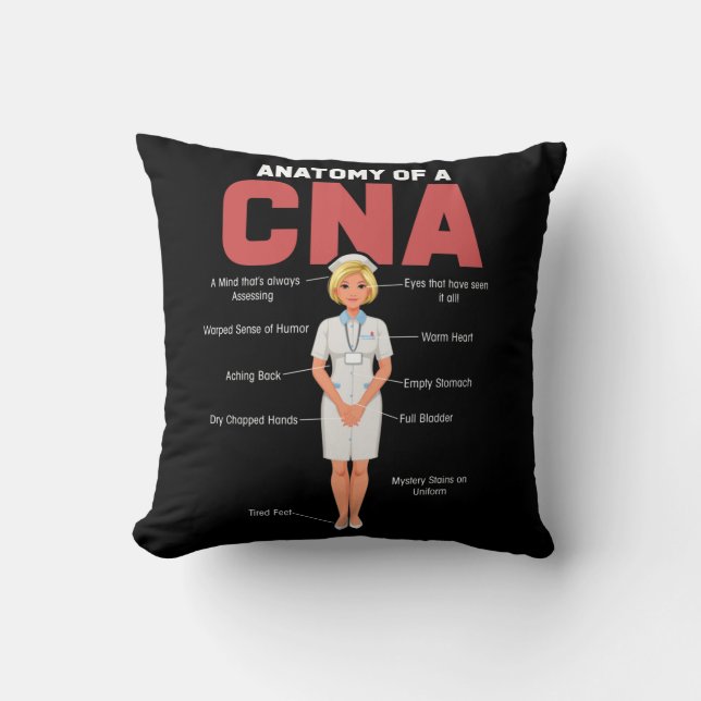 CNA Anatomy Nurse Certified Nurse Assistant Kissen (Vorderseite)