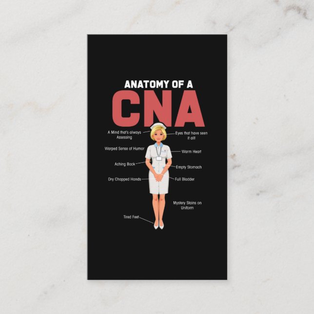 CNA Anatomy Nurse Certified Nurse Assistant Visitenkarte (Vorderseite)
