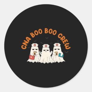 Cna Boo Crew Nurse Retro Funny Ghost Halloween Runder Aufkleber