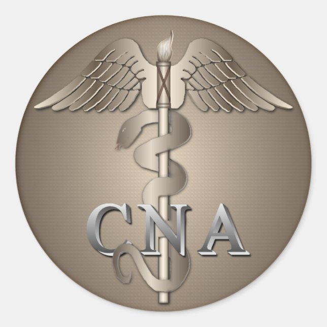 CNA Caduceus Runder Aufkleber (Vorderseite)