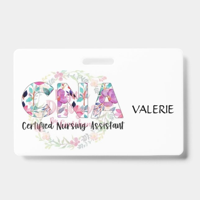 CNA Certified Nurse Aide Name Badge (Face)