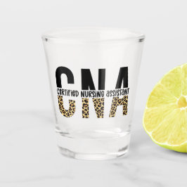 CNA Certified Nursing Assistant Cheetah Print Schnapsglas