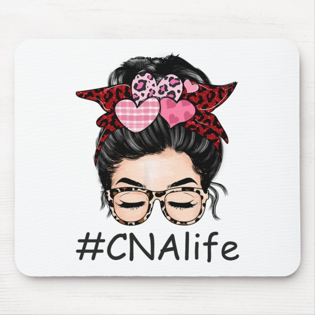 Cna Certified Nursing Istant Valentine Day Niedlic Mousepad (Vorne)