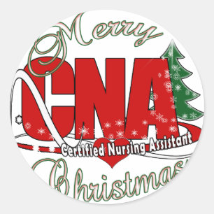 CNA CHRISTMAS zertifizierter Krankenpflegeassisten Runder Aufkleber