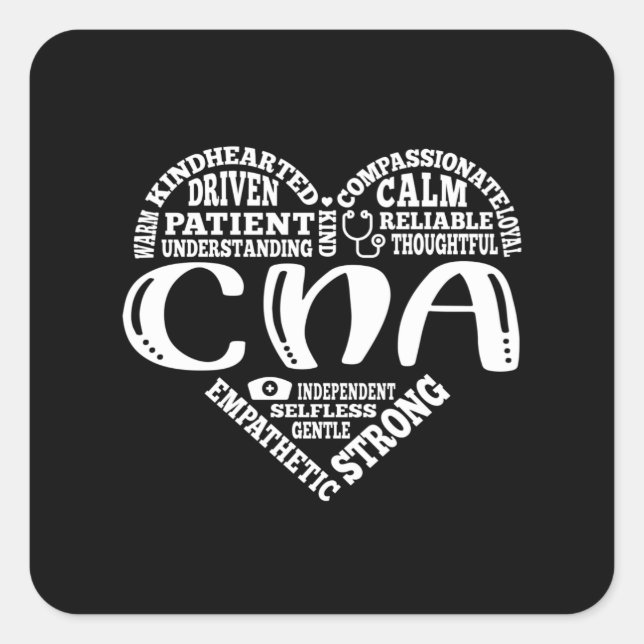 CNA, CNA-Krankenpflege, U-Bahn-Kunst Quadratischer Aufkleber (Vorderseite)