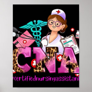 Cna Heart Stethoscope Pink Ribbon Brustkrebs Aw Poster