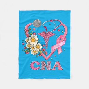 Cna Herz Rosa Band Stethoskop Brustkrebs Fleecedecke