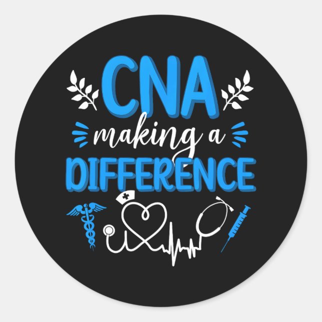 CNA-Krankenpflegeassistent mit Zertifikat Runder Aufkleber (Vorderseite)