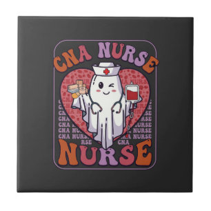 Cna-Krankenschwester Halloween-Geist Stethoskop Bl Fliese