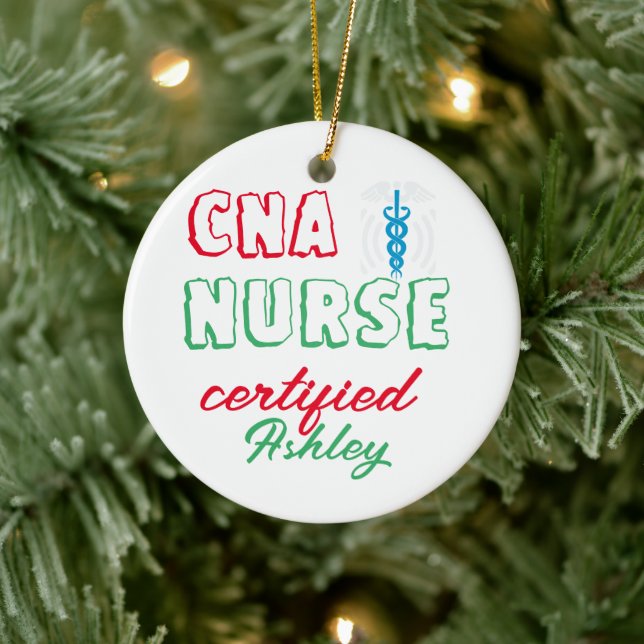 CNA-Krankenschwester zertifiziert, CNA-Student, Kr Keramik Ornament (Baum)
