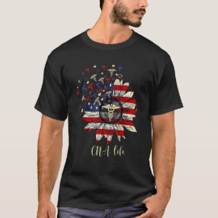 Cna Life Nurse Crew Sunflower Ameri T-Shirt