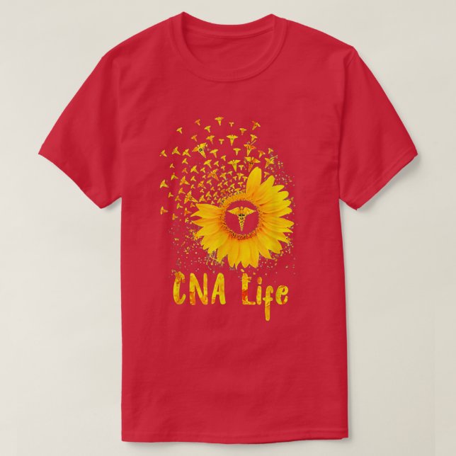 CNA Life Sunflower Niedlich Nurse T-Shirt (Design vorne)