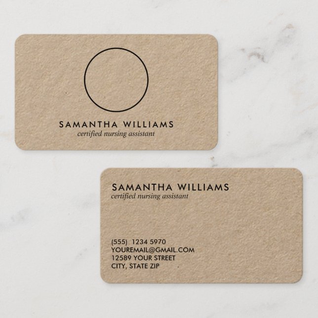 CNA-Logo oder -Foto Visitenkarte (Vorne/Hinten)