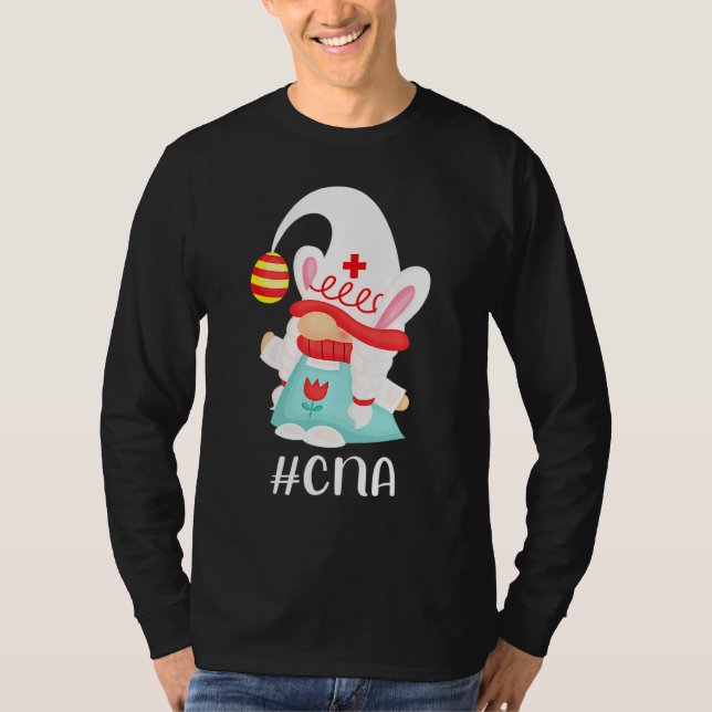 Cna Nurse Assistant Scrub Life Nurse Bunny Gnome E T-Shirt (Vorderseite)