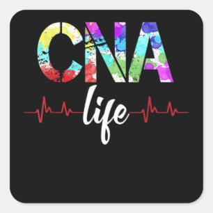 CNA Nurse Registriert Krankenversicherung Quadratischer Aufkleber