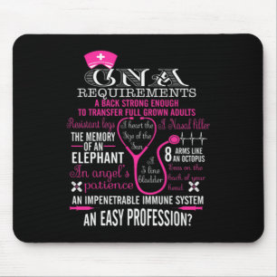 Cna Nurse Shirt Nurse Brustkrebs Bewusstsein Mousepad
