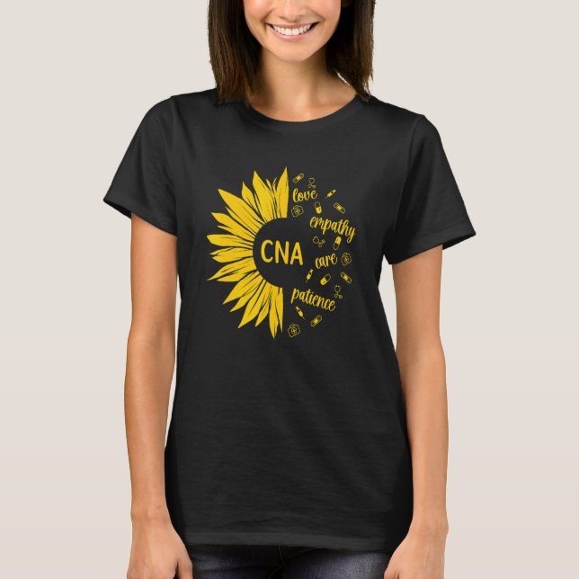 CNA Nurse Sunflower Certified Nursing Assistant T-Shirt (Vorderseite)
