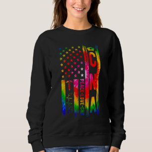 CNA Nurse US Flag Certified Nursing Assistant Sweatshirt