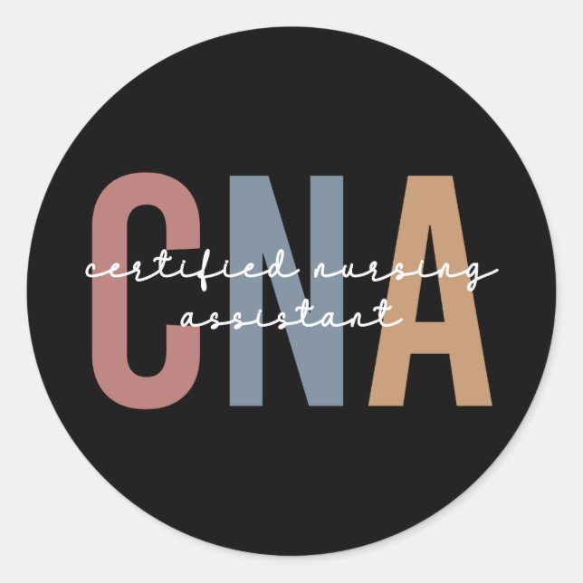 CNA Retro Certified Nursing Assistant Runder Aufkleber (Vorderseite)