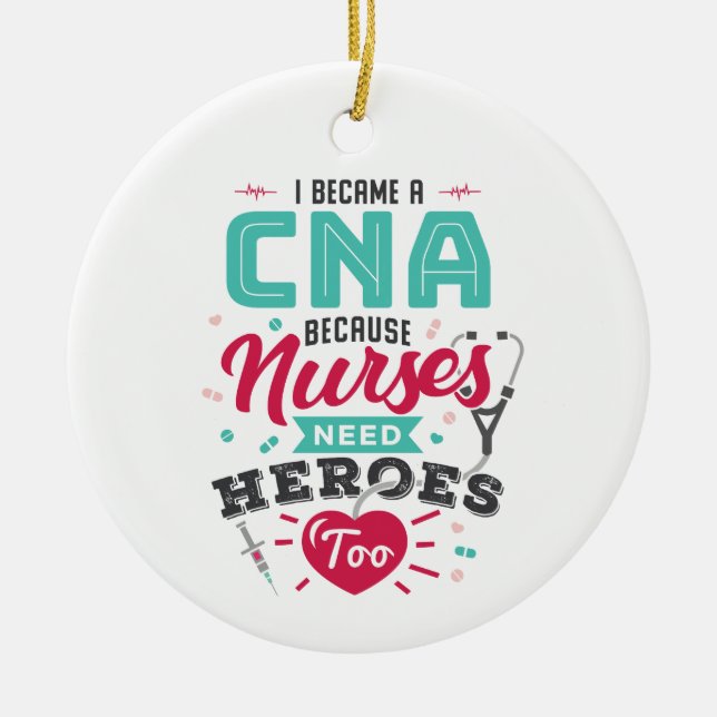 CNA zertifizierte Krankenpflegehelferinnen Keramik Ornament (Vorne)