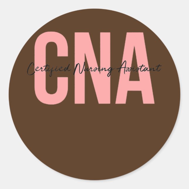 CNA-zertifizierter Krankenpflegeassistent  Runder Aufkleber (Vorderseite)