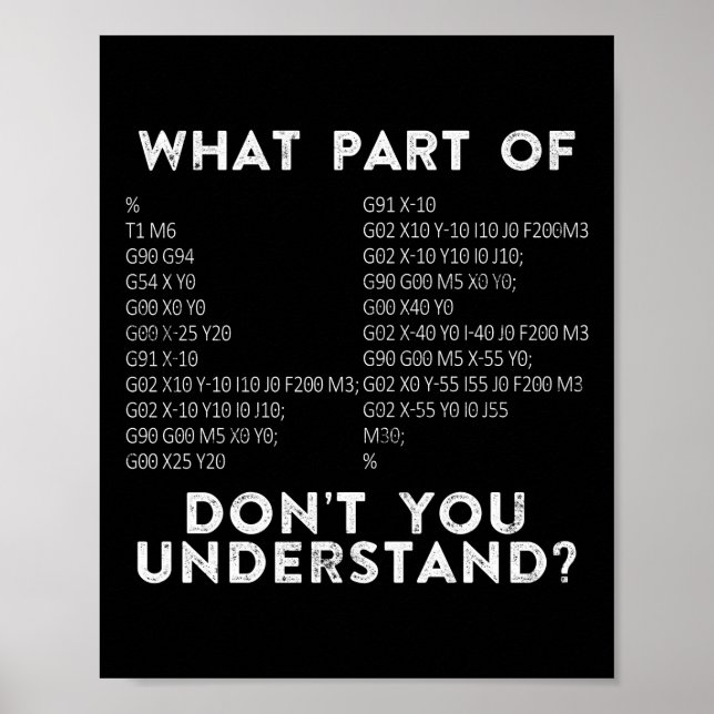 CNC-Machinist, was für ein Teil verstehst du nicht Poster (Vorne)